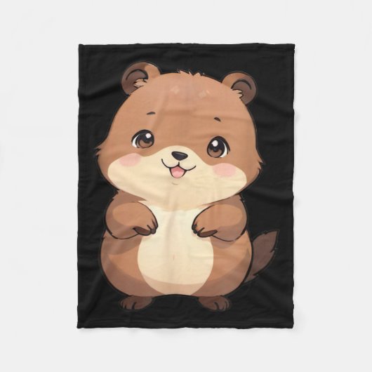 かわいいちびモグラ - Panfurware Llc フリースブランケット (正面)