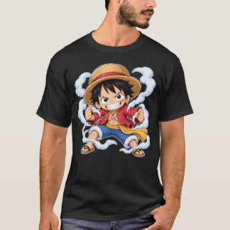 かわいいちびモンキー・D・ルフィー ONE PIECE アニメ Tシャツ