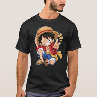 かわいいちびモンキー・D・ルフィ ワンピース アニメ 平和 Tシャツ