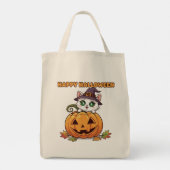 かわいいちび猫とカボチャのハロウィン トートバッグ (裏面)