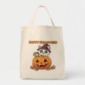 かわいいちび猫とカボチャのハロウィン トートバッグ (正面)
