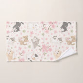 かわいいちび猫と桜 バスタオルセット (ハンドタオル)