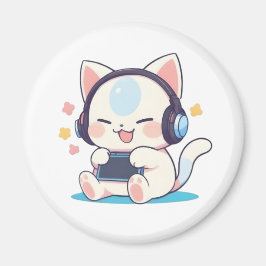 かわいいちび猫のゲーミングヘッドホン ポータブルゲーム機 マグネット