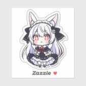 かわいいちび猫ゴシックロリタアニメステッカー シール (シート)