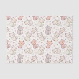 かわいいちび猫パターン - キッズかわいい子猫デザイン 薄葉紙