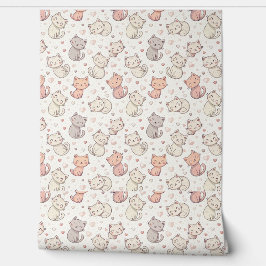 かわいいちび猫パターン - キッズ向けかわいい子猫デザイン 壁紙