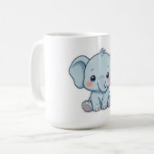 かわいいちび象の赤ちゃん コーヒーマグカップ (正面左)