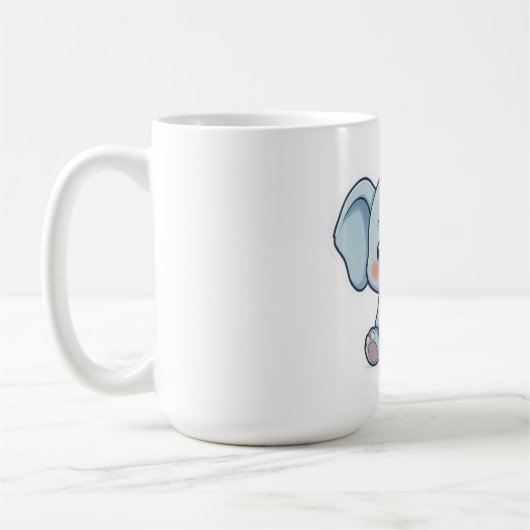 かわいいちび象の赤ちゃん コーヒーマグカップ (左)