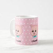 かわいいちゃんちぃぶたのキャラクター コーヒーマグカップ (正面左)