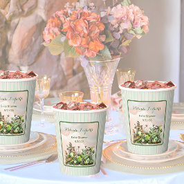 かわいいちょうちょのガーデン ベイビーシャワーパーティ 紙コップ