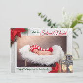 かわいいちょっと騒がしいクリスマスナイト 赤ちゃんのクリスマス写真 案内状 (スタンド正面)