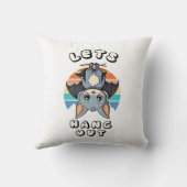 かわいいつるこうもりとレトロの夕日 | 出てくつるれ クッション (裏面)