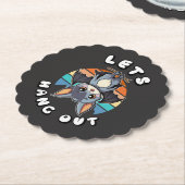 かわいいつるこうもりとレトロの夕日 | 出てくつるれ ペーパーコースター (アングル)