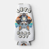 かわいいつるこうもりとレトロの夕日 | 出てくつるれ ボトルクーラー (正面)