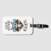 かわいいつるこうもりとレトロの夕日 | 出てくつるれ ラゲッジタグ (正面横)