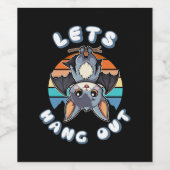 かわいいつるこうもりとレトロの夕日 | 出てくつるれ ワインラベル (シングルラベル)