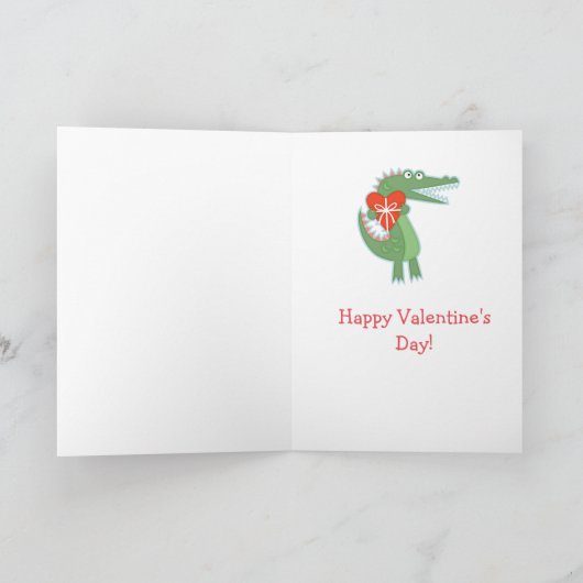 かわいいてきぱきとしているわにバレンタイン シーズンカード (内部)
