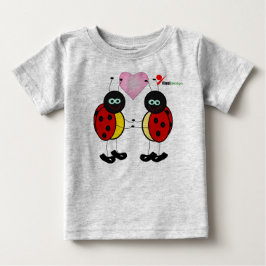 かわいいてんとうむしの赤ちゃんTシャツ ベビーTシャツ