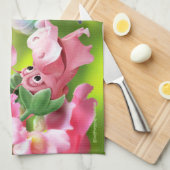 かわいいてんとう虫およびフレンドリーで急なドラゴンTタオル キッチンタオル (四つ折り)