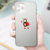 かわいいてんとう虫とハート シール (スマートフォン)