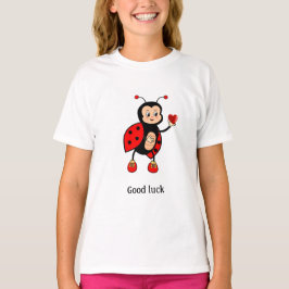 かわいいてんとう虫とハート Tシャツ