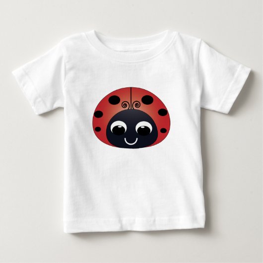 かわいいてんとう虫のベビーのTシャツ ベビーTシャツ (正面)