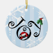 かわいいてんとう虫の喜びのオーナメント セラミックオーナメント (正面)