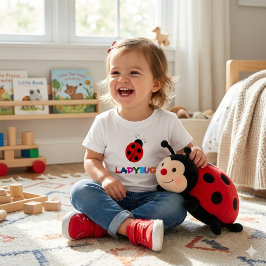 かわいいてんとう虫の夏の楽しみ 子供用Tシャツ トドラーTシャツ