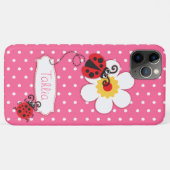 かわいいてんとう虫の女の子の名前の紫色のiphoneの箱 Case-Mate iPhoneケース (裏面(横))