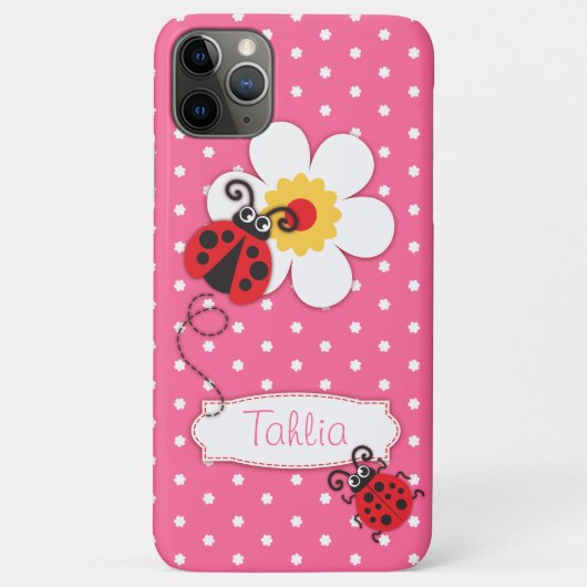 かわいいてんとう虫の女の子の名前の紫色のiphoneの箱 Case-Mate iPhoneケース (裏面)