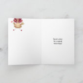 かわいいてんとう虫の妖精が付いている第4バースデー・カード カード (内部)