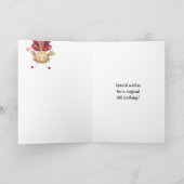 かわいいてんとう虫の妖精が付いている第6バースデー・カード カード (内部)