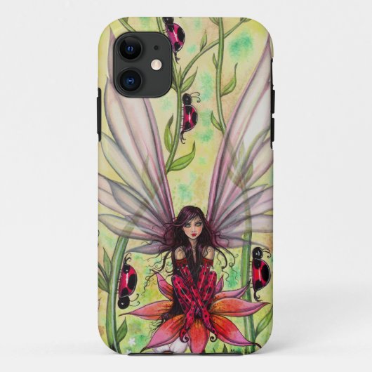 かわいいてんとう虫の妖精ファンタジーイラストレーション Case-Mate iPhoneケース (裏面)