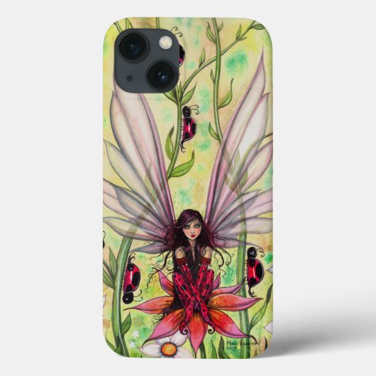 かわいいてんとう虫の妖精ファンタジーイラストレーション Case-Mate iPhoneケース (裏面)