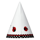 かわいいてんとう虫の第1誕生日の水玉模様は|数を示します パーティーハット (裏面)