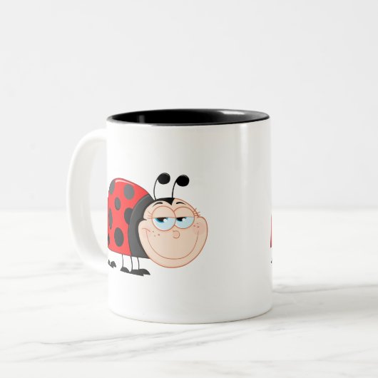 かわいいてんとう虫の虫のおもしろいな昆虫 ツートーンマグカップ (正面左)