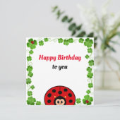 かわいいてんとう虫の誕生日カード (スタンド正面)