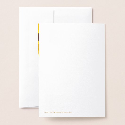 かわいいてんとう虫の金ゴールドホイル数誕生日 箔カード (裏面封筒付き)