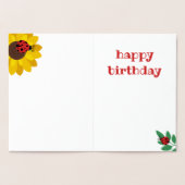 かわいいてんとう虫の金ゴールドホイル数誕生日 箔カード (内部)