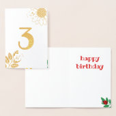 かわいいてんとう虫の金ゴールドホイル数誕生日 箔カード (ディスプレー)