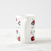 かわいいてんとう虫パターン ボーンチャイナマグカップ (裏面)