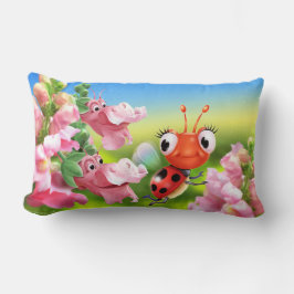 かわいいてんとう虫及びフレンドリーで急なドラゴンが付いているクッション ランバークッション