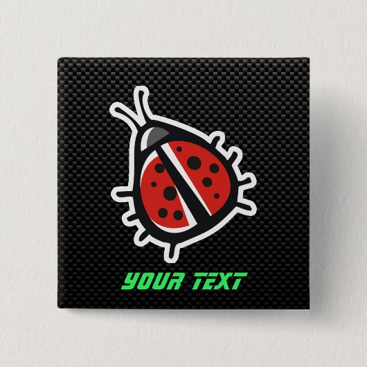かわいいてんとう虫; お洒落 缶バッジ (正面)