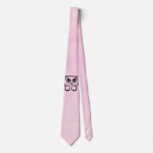 かわいいでっかい目の猫 ピンク ネクタイ (正面)
