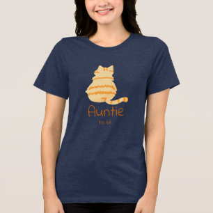 かわいいでぶオレンジ猫 ベビーシャワー おばちゃんになる人 トライブレンドTシャツ