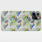 かわいいとり トゥカン鳥, Everybirdy パターン, 水彩画 iPhoneケース (裏面横)