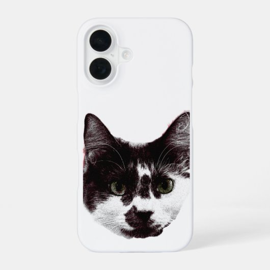 かわいいと呼ばないで | 猫の顔 iPhone 16ケース (裏面)