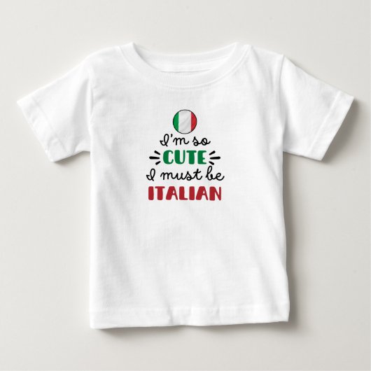 かわいいと思わずイタリア人かも! ベビーTシャツ (正面)