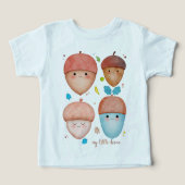 かわいいどんぐりのキャラクターTシャツ | 秋のこどもTシャツ (デザイン正面)
