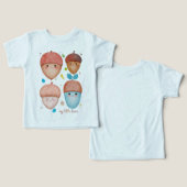 かわいいどんぐりのキャラクターTシャツ | 秋のこどもTシャツ (デザイン正面&裏面)